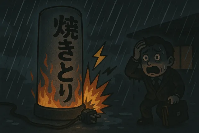 エア看板雨の日画像