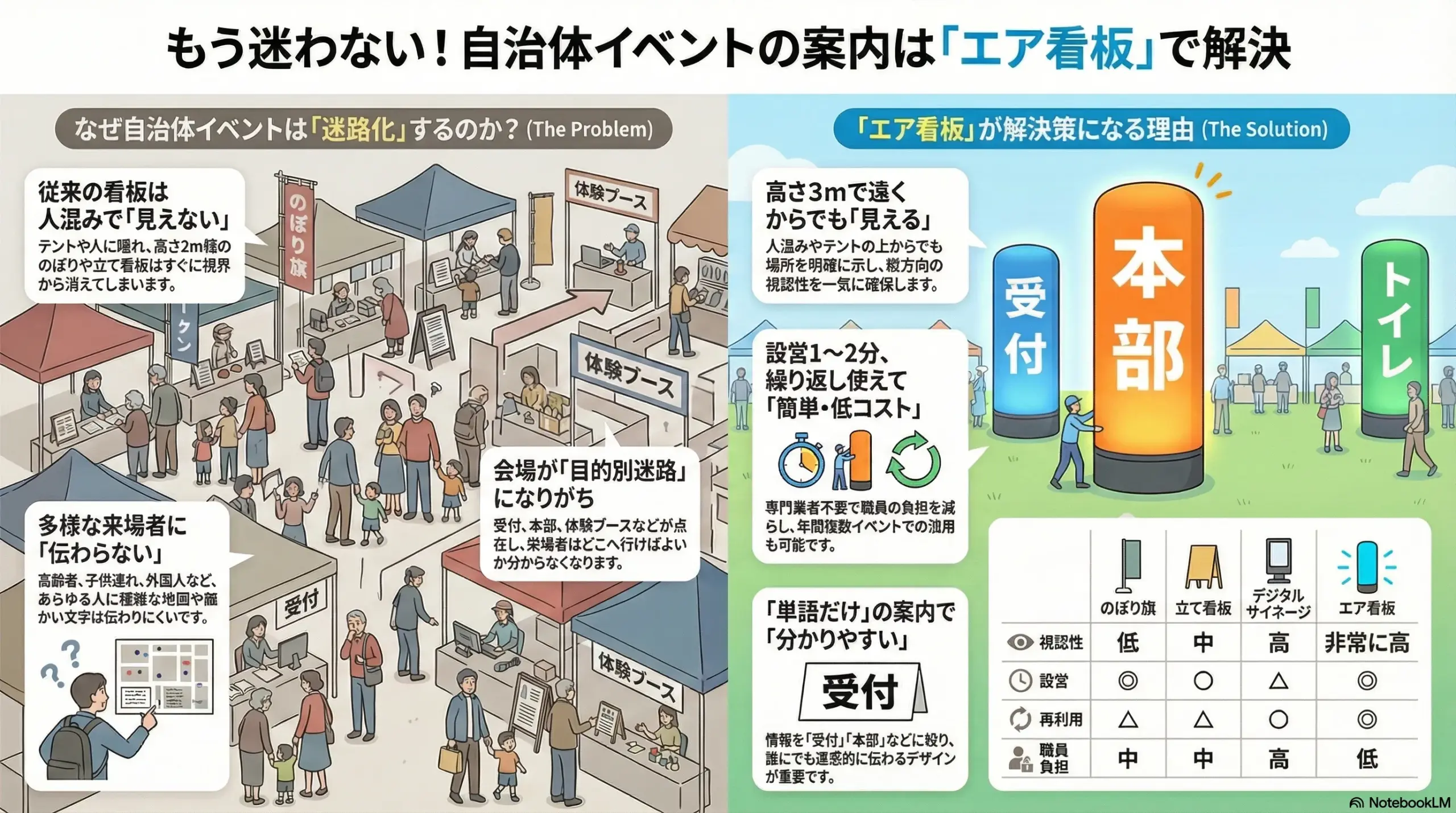 自治体イベントの誘導課題を解決するエア看板活用ガイド