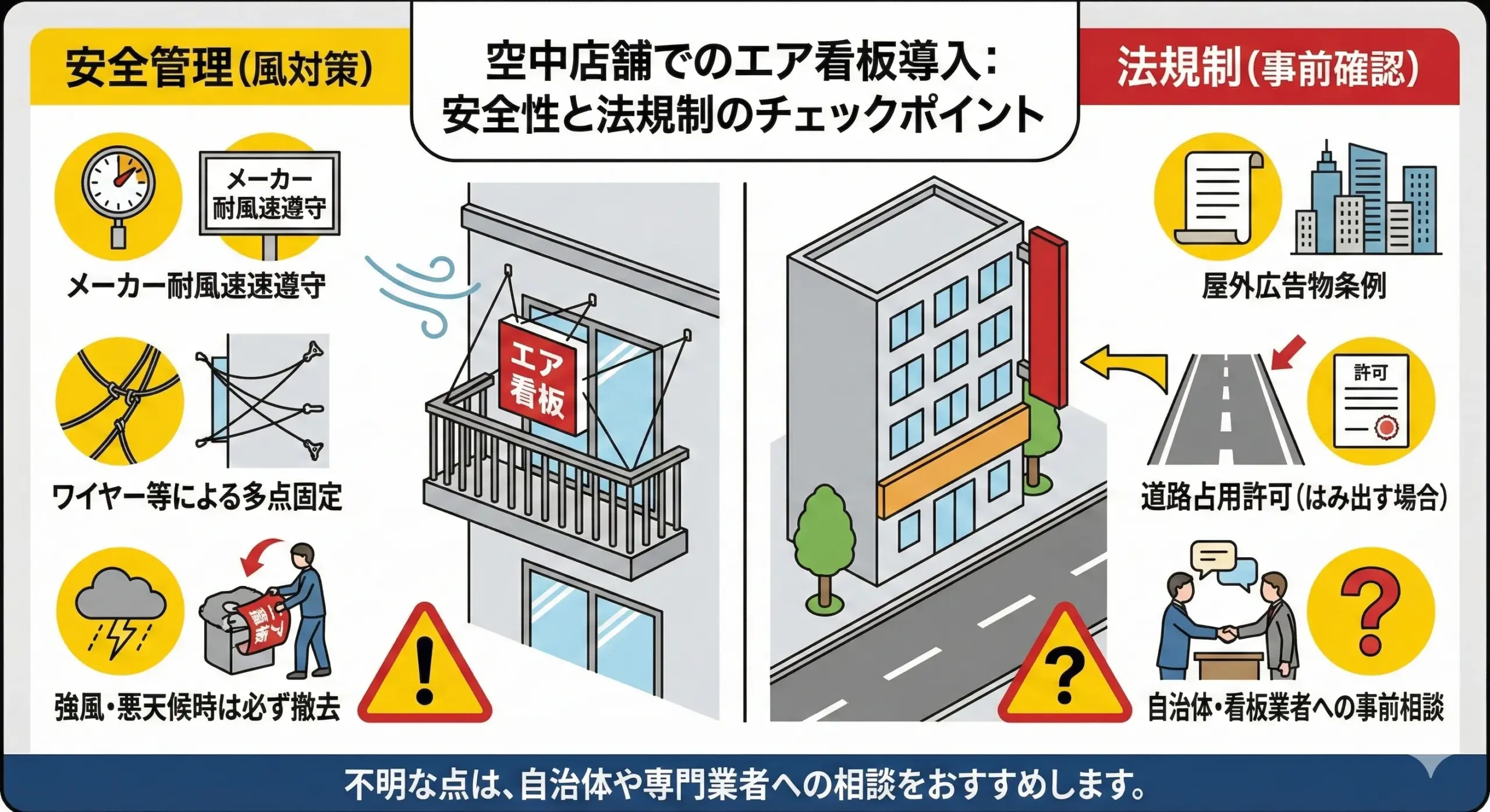 エア看板の法規制の図
