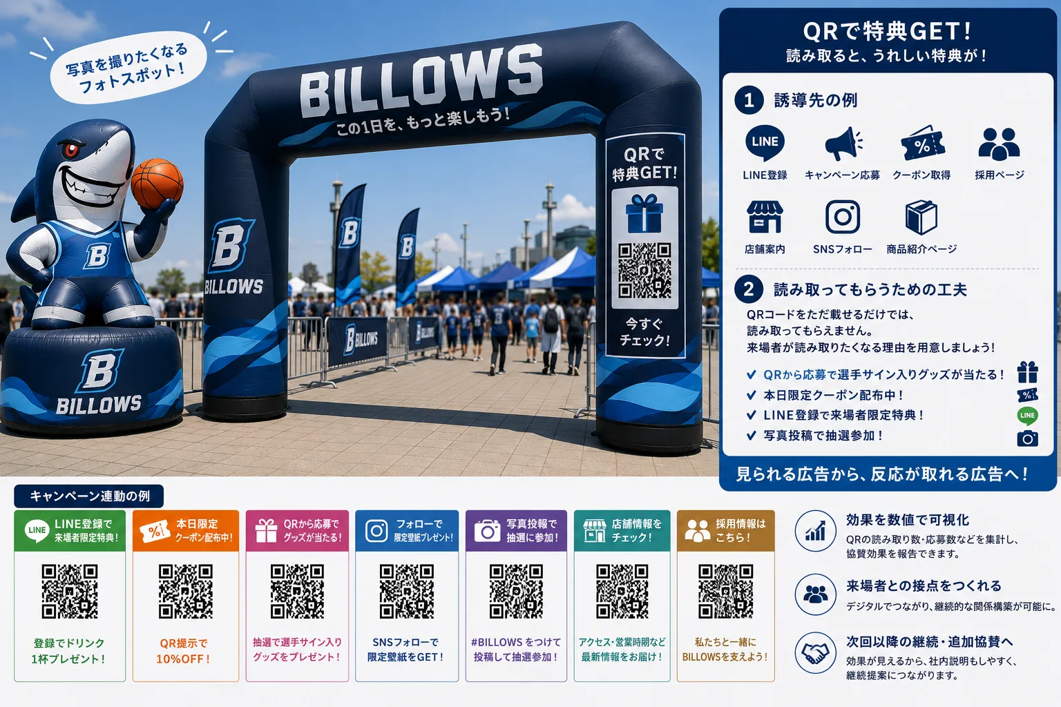 エア看板とQRコードを組み合わせたスポンサー広告の提案用画像