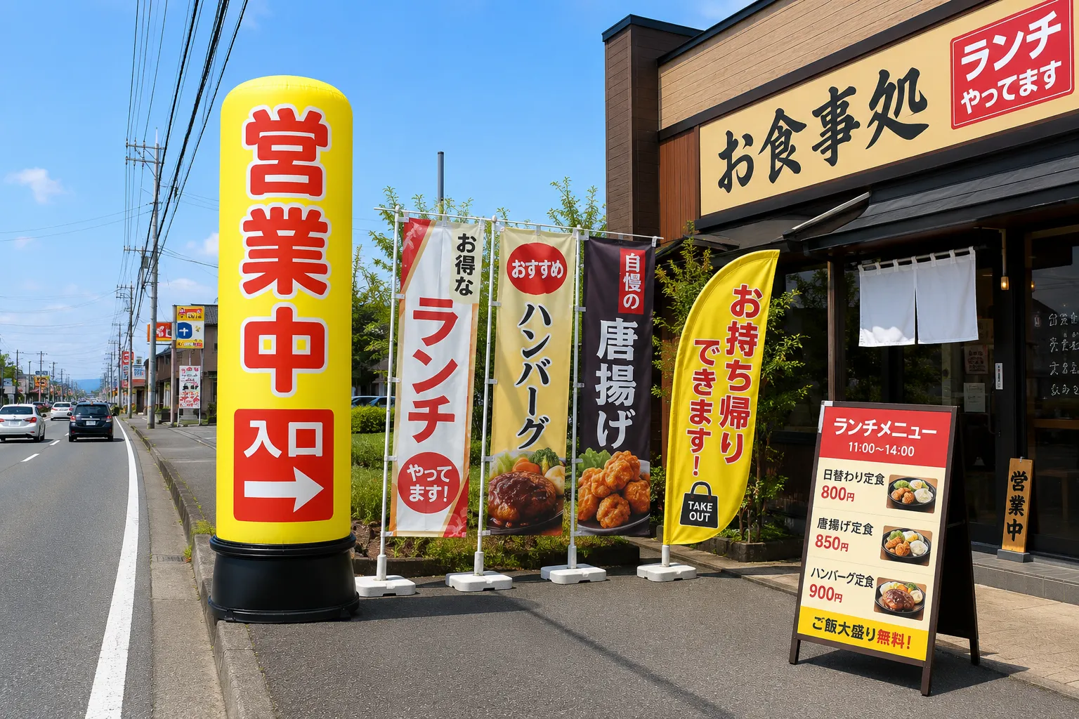 ロードサイド店舗の装飾に使う見出し画像